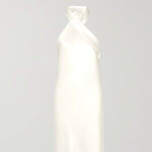 GALVAN Pandora satin halterneck midi dress  $1,295